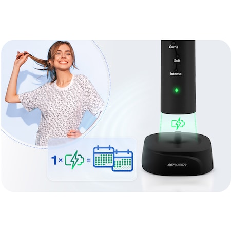 Szczoteczka soniczna do zębów Berdsen Galaxy czarna + etui 322000