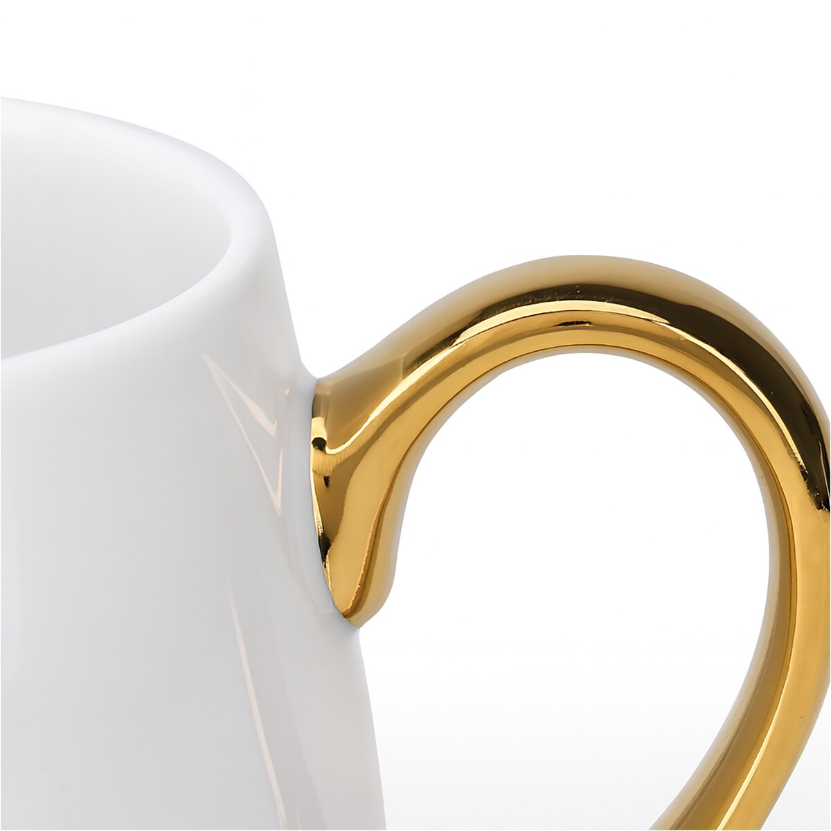 Kubek Z Uchem Świąteczny Porcelanowy Biało-Złoty 375 Ml Renifer