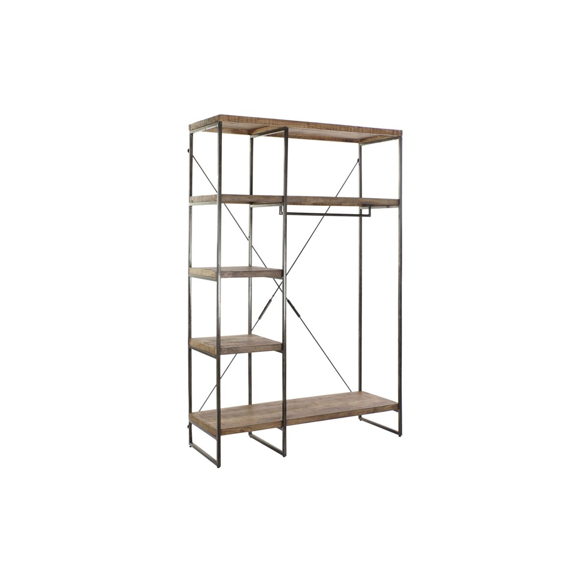 Regał metalowy loftowy drewno mango 130x47x205 cm