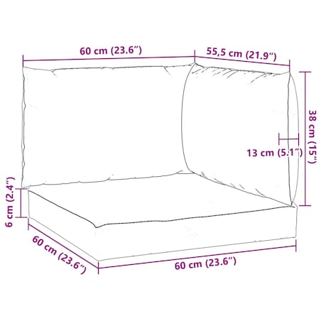 vidaXL Poduszki na palety, 3 szt., czarne, tkanina Oxford