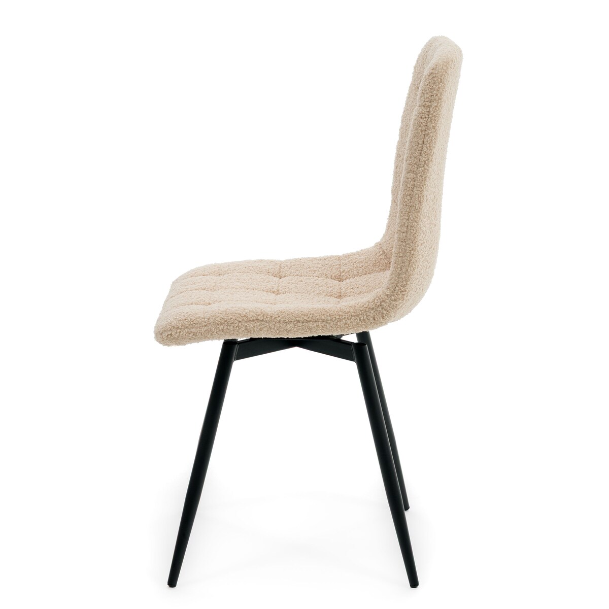 Krzesło tapicerowane obrotowe do salonu ARCO ciemnobeżowy boucle