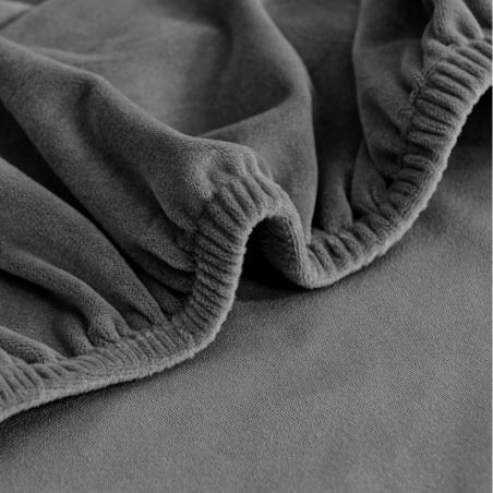 Pokrowiec Na Krzesło Xl Szary Welur Elastyczny