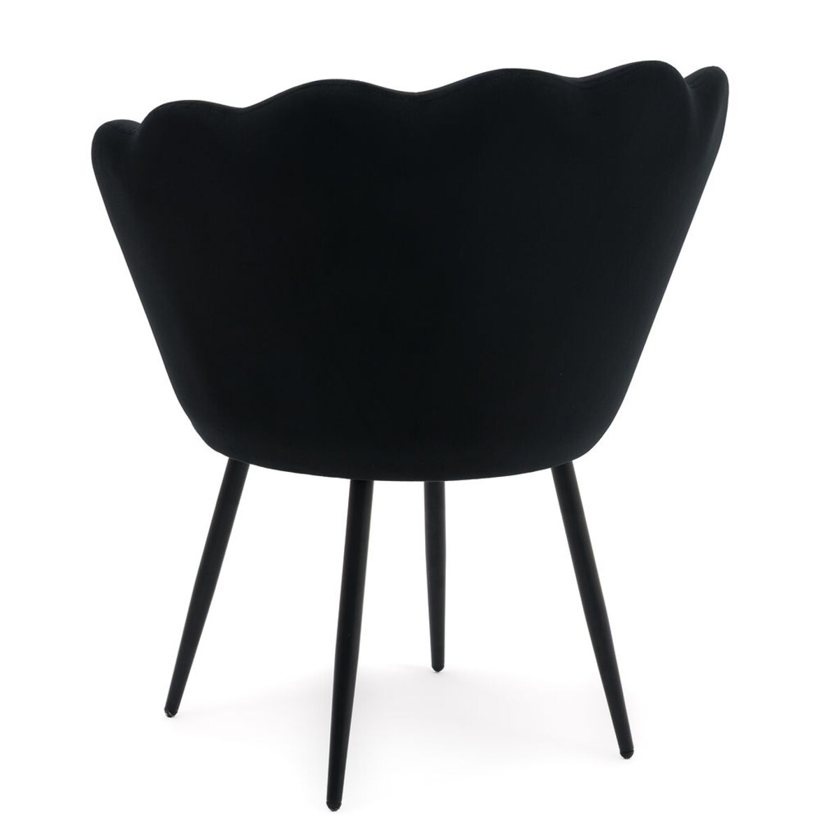 Krzesło do toaletki tapicerowane muszelka SHELL BLACK czarny