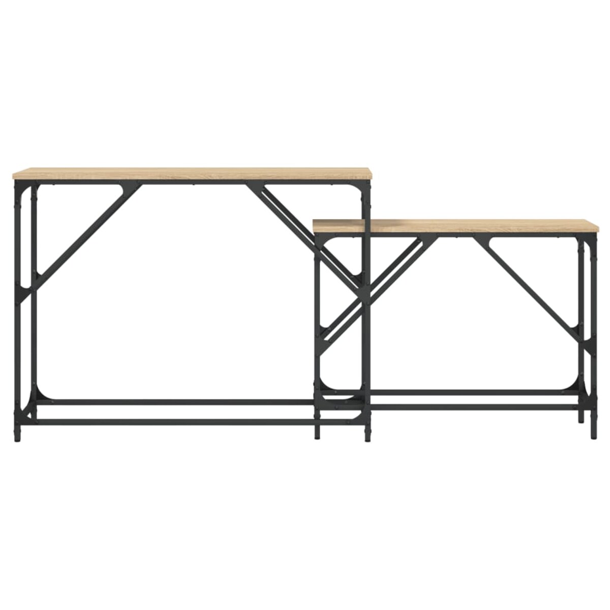 vidaXL Stoliki konsolowe, zsuwane, 2 szt., kolor dąb sonoma