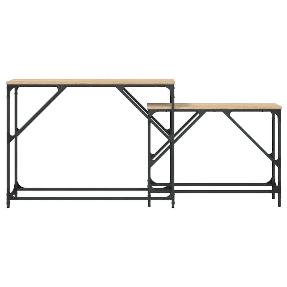 vidaXL Stoliki konsolowe, zsuwane, 2 szt., kolor dąb sonoma