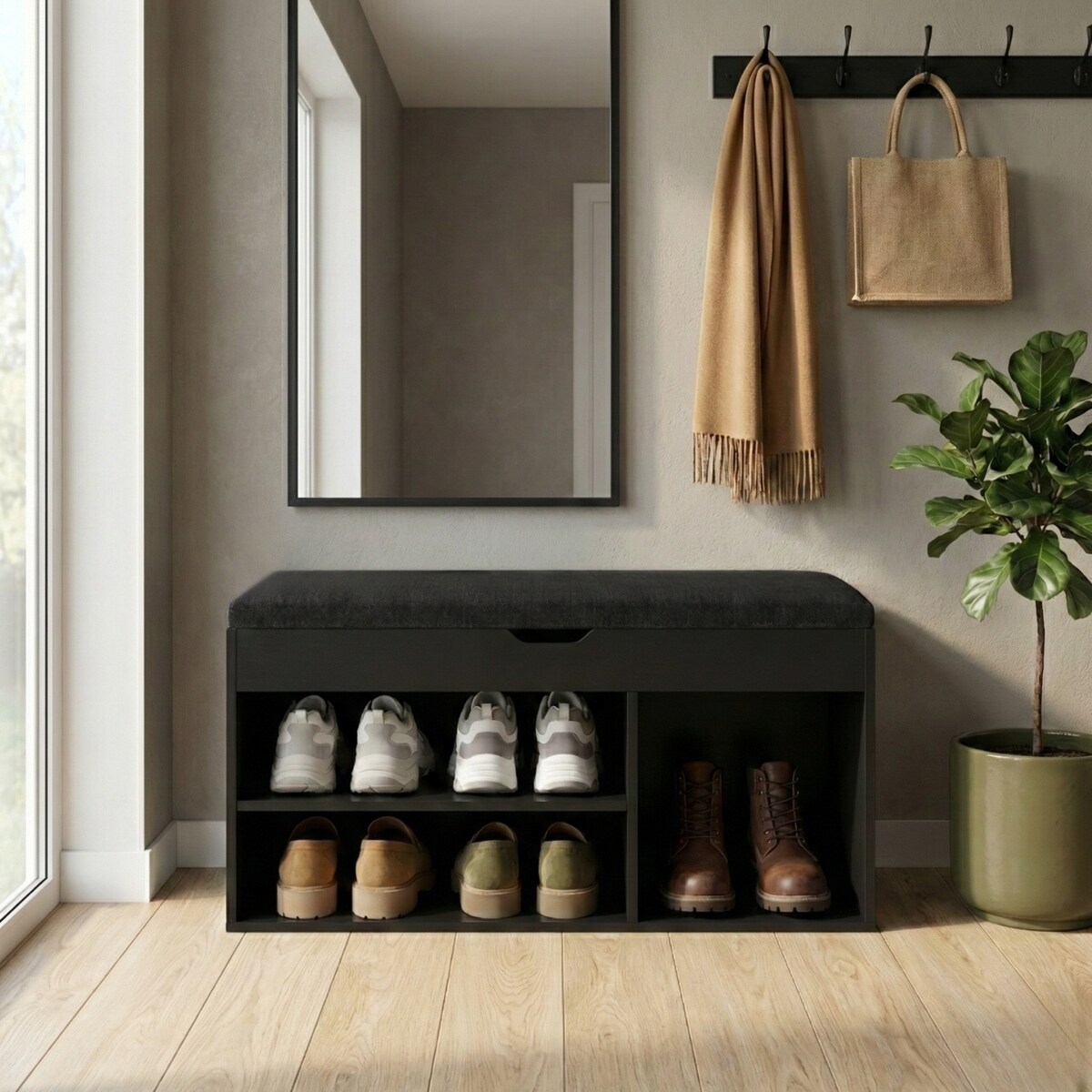 Szafka na buty z siedziskiem TRIA, 80 x 43 x 30 cm