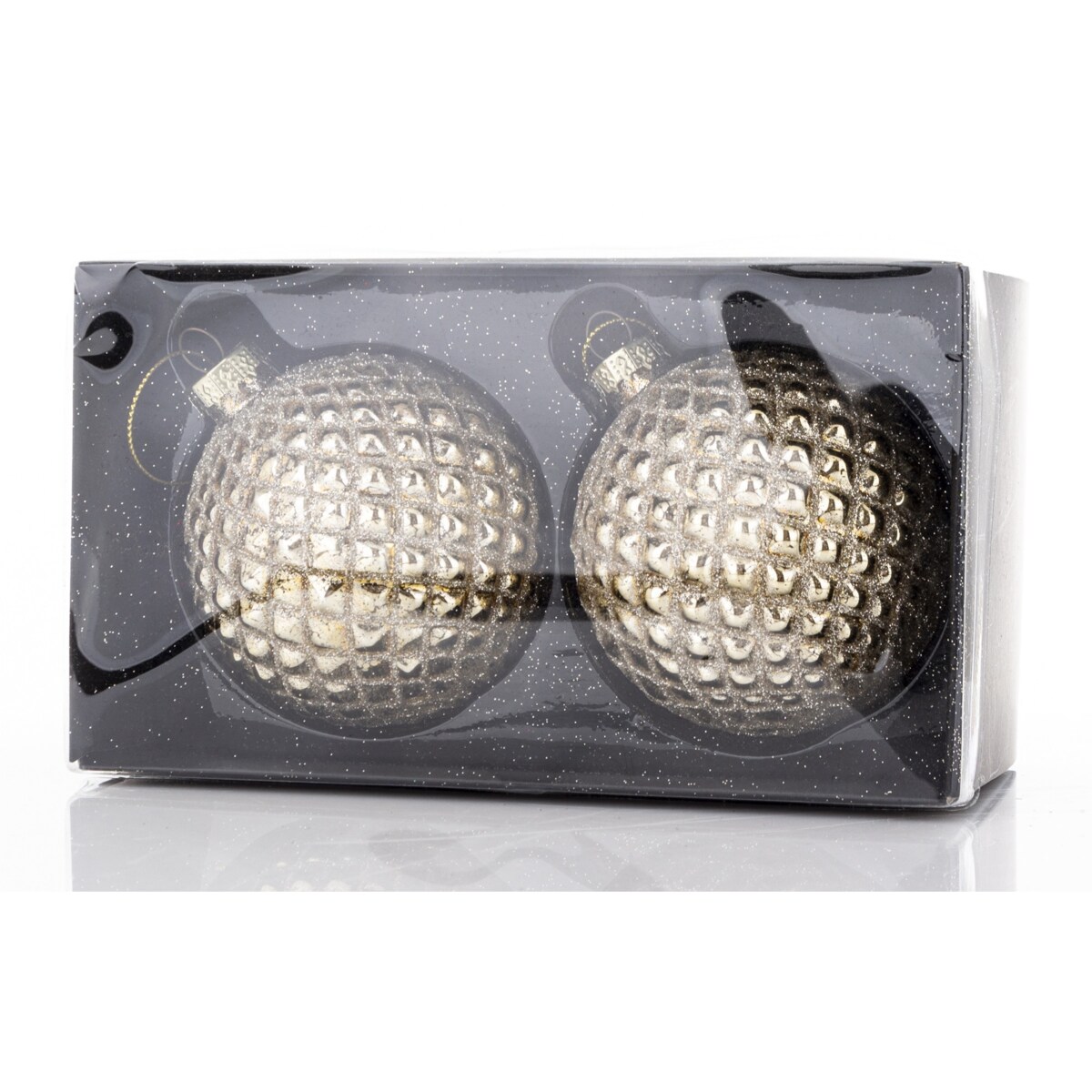 Bombka szklana 2 szt. złote Ø 8 cm RASTER