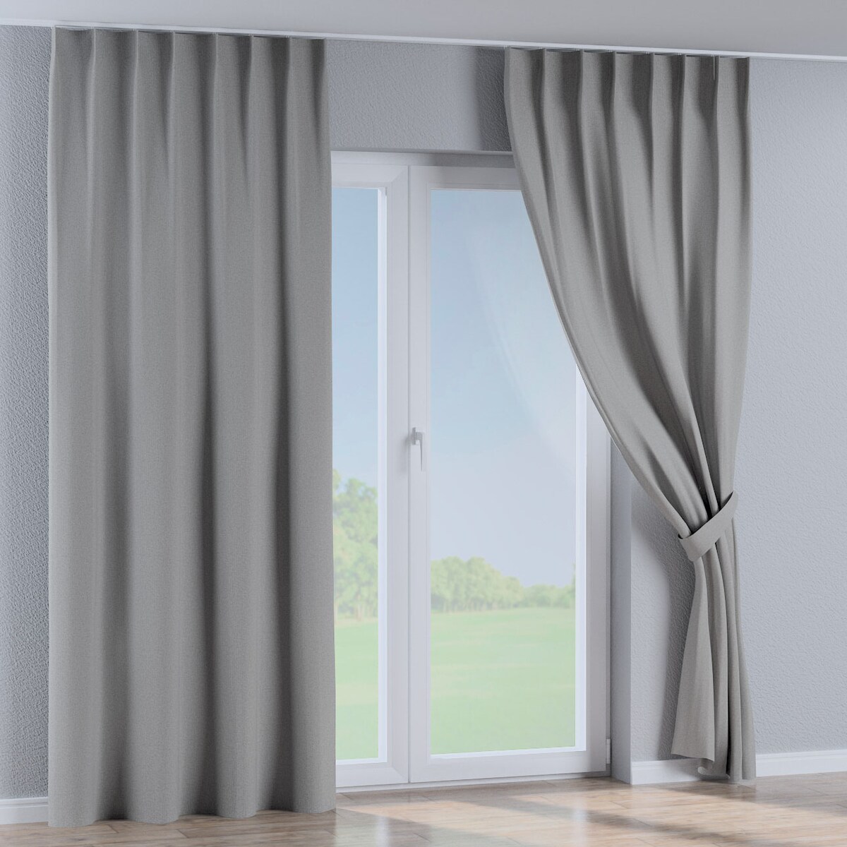 Zasłona na haczykach flex pojedynczych 130x245 szary