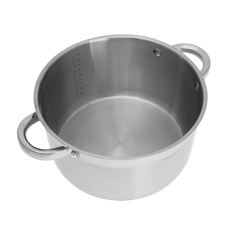 Garnek stalowy z pokrywką indukcja gaz 6.0L 24cm KLAUSBERG