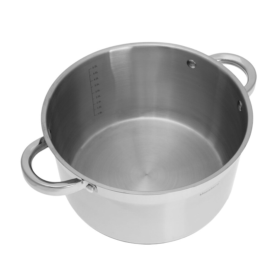 Garnek stalowy z pokrywką indukcja gaz 6.0L 24cm KLAUSBERG
