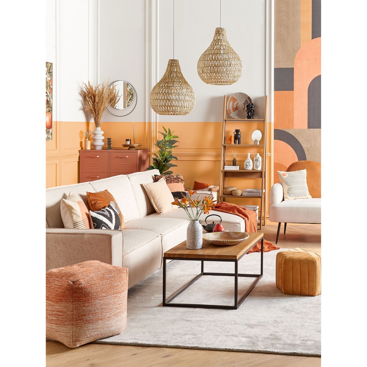 Narożnik lewostronny rozkładany beżowy ROMEDAL