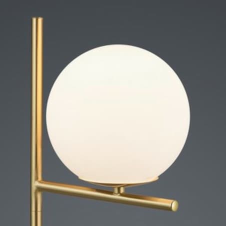 Stojąca LAMPA stołowa PURE 502000108 Trio modernistyczna LAMPKA szklana kula mosiądz biała