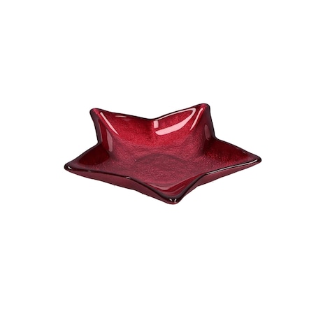 Szklany talerz w kształcie gwiazdki Neimieipensieri - Czerwony, 16 cm