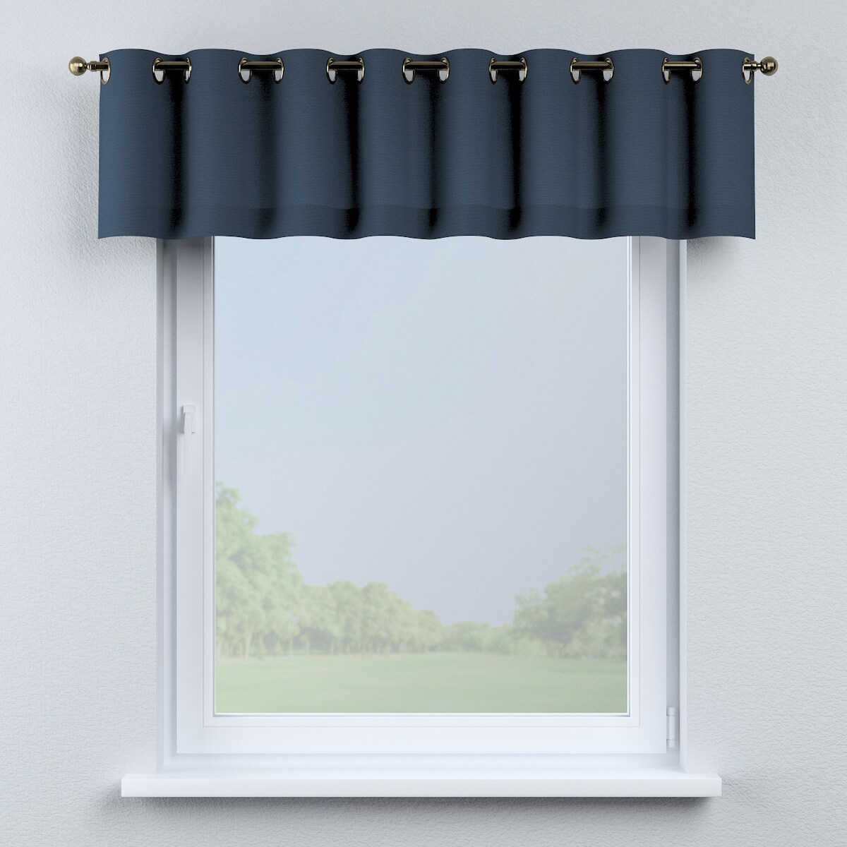 Lambrekin na kółkach 260x40 granatowy