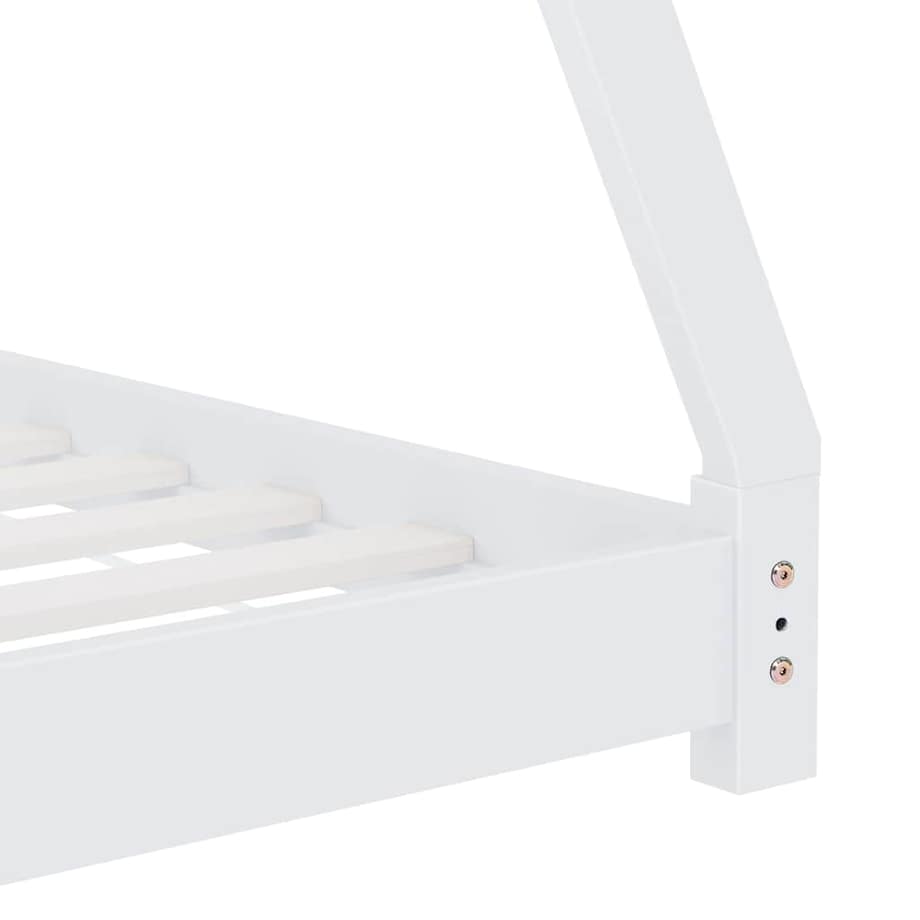 vidaXL Rama łóżka dziecięcego, biała, lite drewno sosnowe, 90 x 200 cm