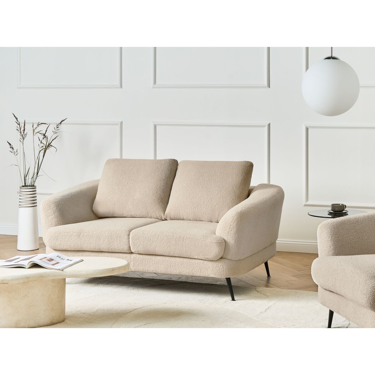 Sofa dla 2 osób KJAER Boucle Jasnobeżowy