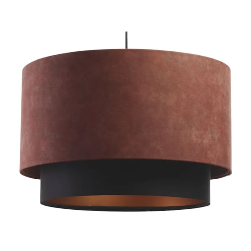 Lampa wisząca DOUBLE ZAMSZ 40 bordowa/czarna