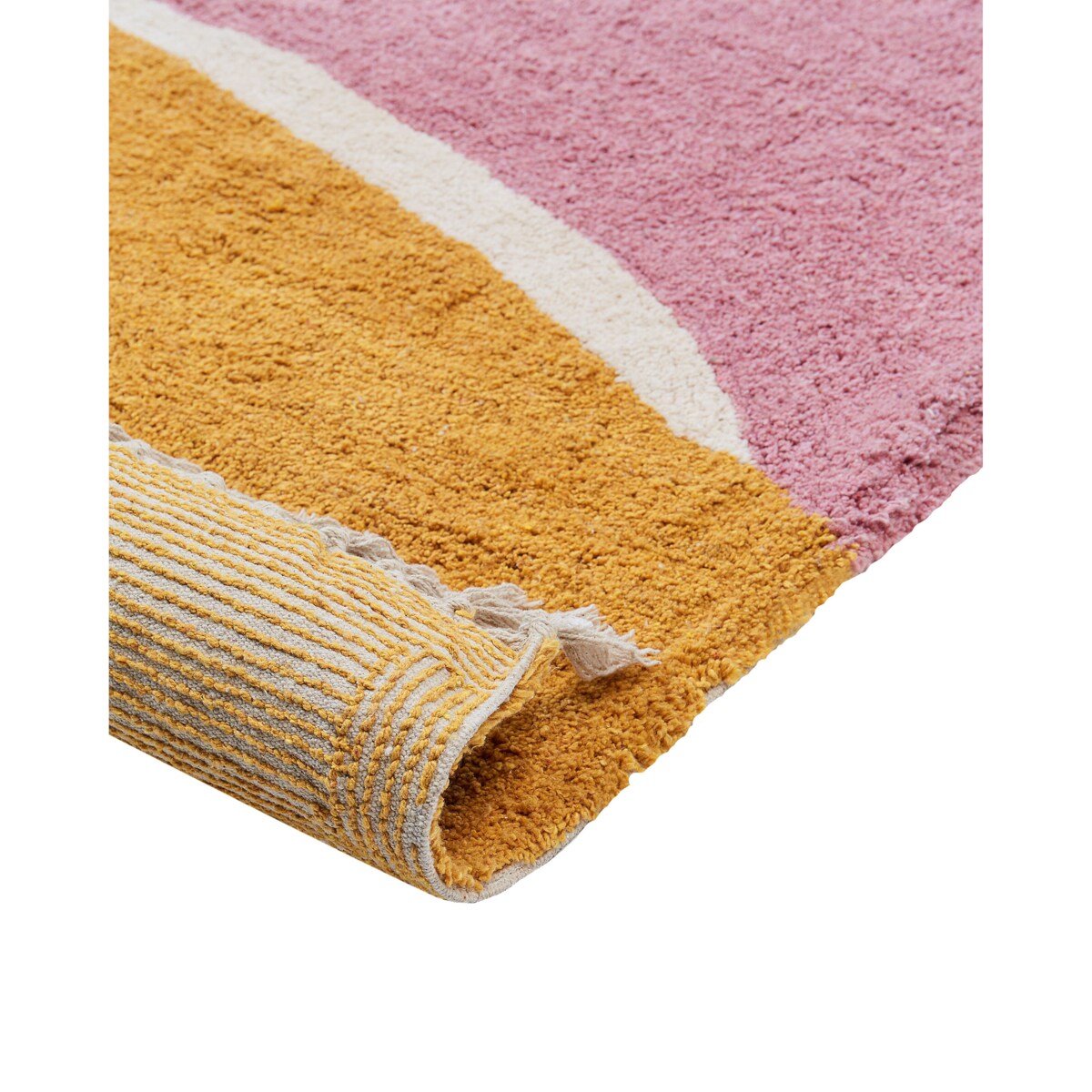 Dywan bawełniany 140 x 200 cm wielokolorowy z różowym XINALI