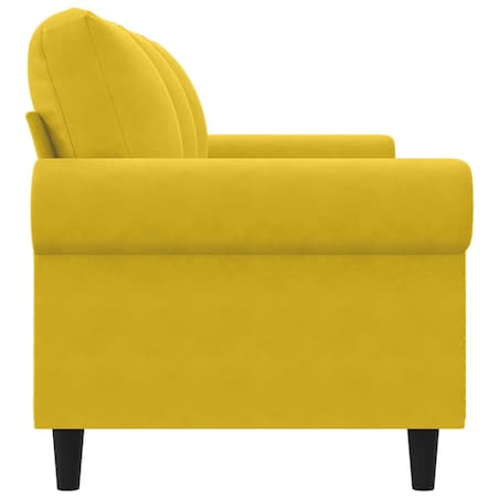 vidaXL Sofa 3-osobowa, żółty, 180 cm, tapicerowana aksamitem