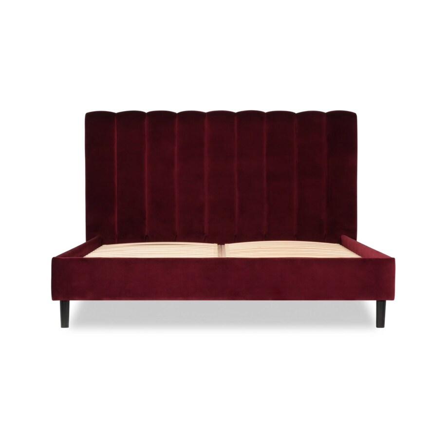 Łóżko Magnolia (160X200) w tkaninie Welur Bordowy