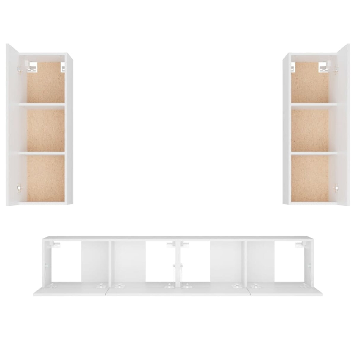 vidaXL Zestaw 4 szafek telewizyjnych, biały