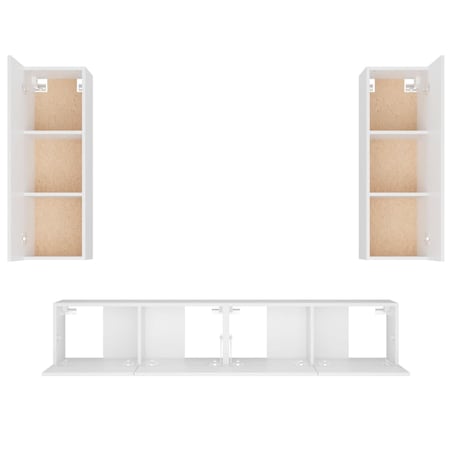 vidaXL Zestaw 4 szafek telewizyjnych, biały