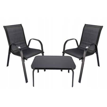Zestaw mebli ogrodowych z tekstylenu FIESTA czarne