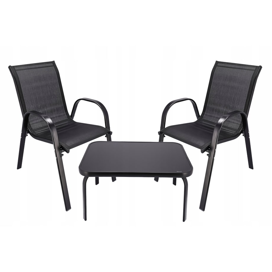 Zestaw mebli ogrodowych z tekstylenu FIESTA czarne