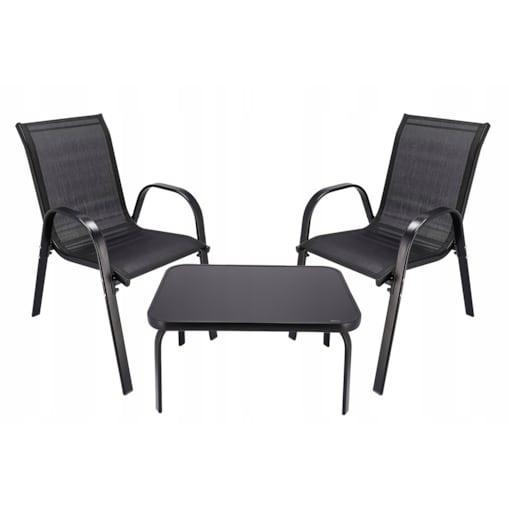 Zestaw mebli ogrodowych z tekstylenu FIESTA czarne