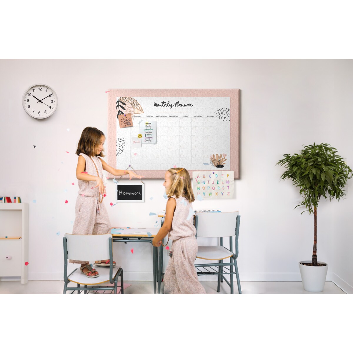 Tablica korkowa Planer miesięczny 120x80cm - drewniane pinezki