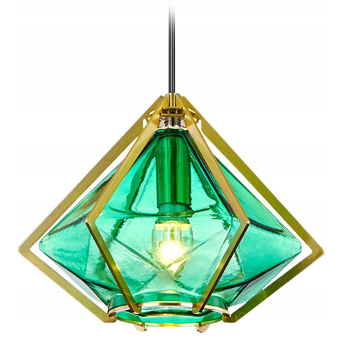 Lampa Sufitowa Wisząca Szklana Metalowa Nowoczesna