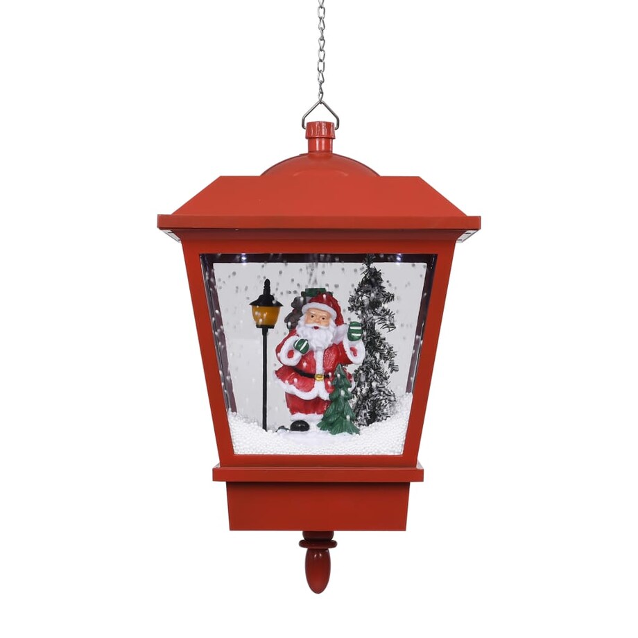 vidaXL Świąteczna lampa wisząca LED z Mikołajem, czerwona, 27x27x45 cm
