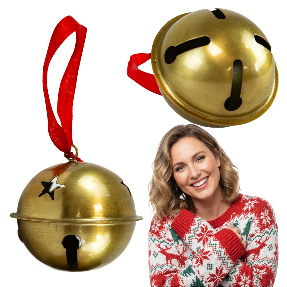 Dzwoneczki Metalowe Na Choinkę Drzwi 9 Cm Dzwoniące Na Boże Narodzenie Dekoracja 9 Cm