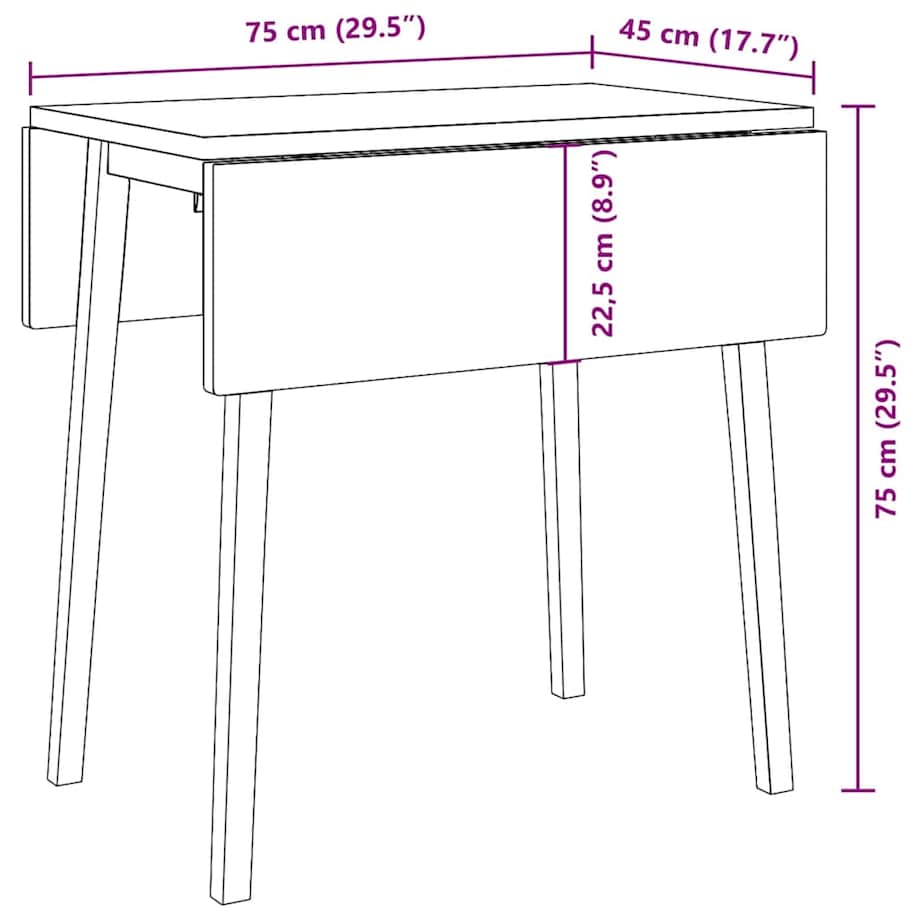 vidaXL Stół jadalny Naturalne drewno lite Guma