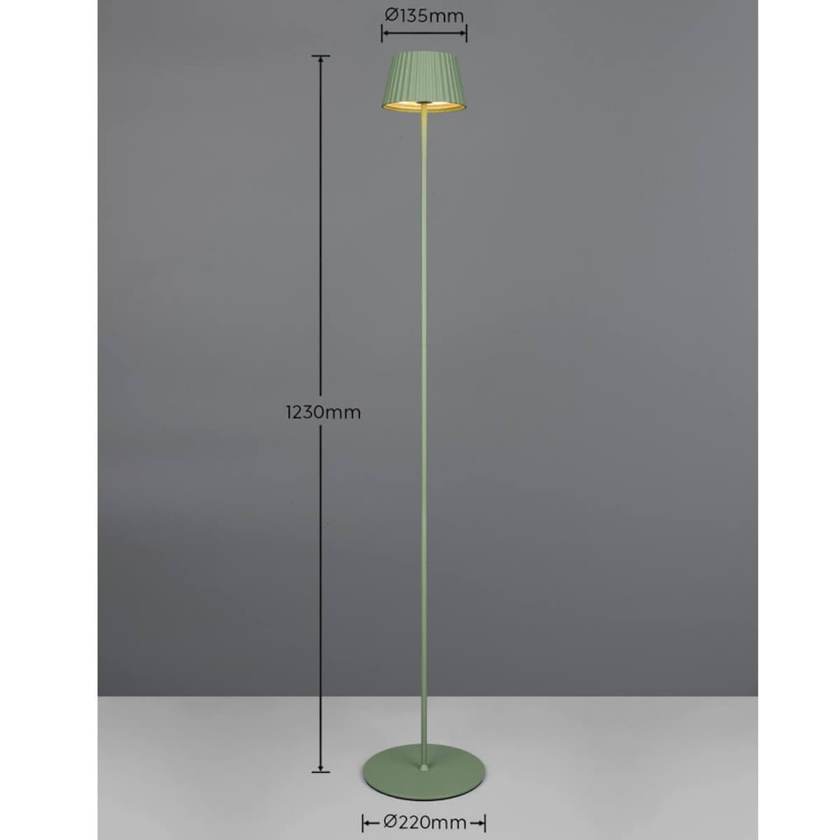 Stojąca lampa ledowa Suarez R47706149 RL Light LED 2W 3000K IP44 zielona