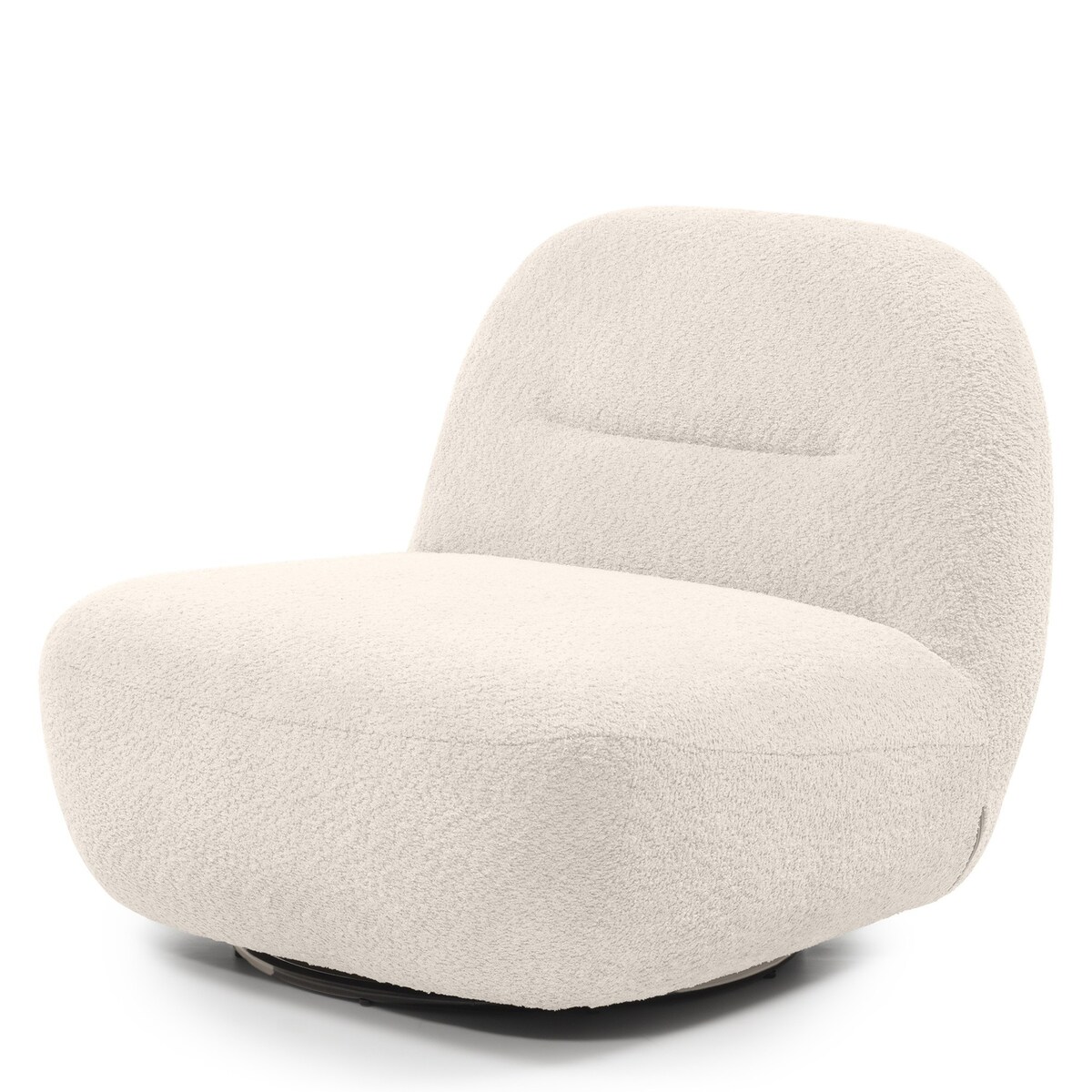 Fotel obrotowy bouclé kremowy Eroni