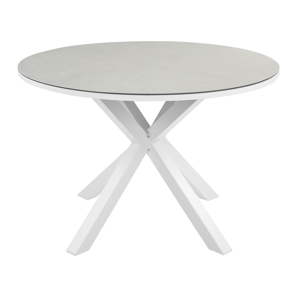 Zestaw ogrodowy dla 4 osób MALETTO/GROSSETO Metal Efekt marmuru Biały/ beżowy