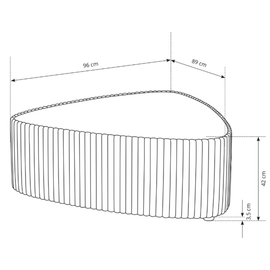 Stolik kawowy tapicerowany MIJA w tkaninie Tilia, grafitowy