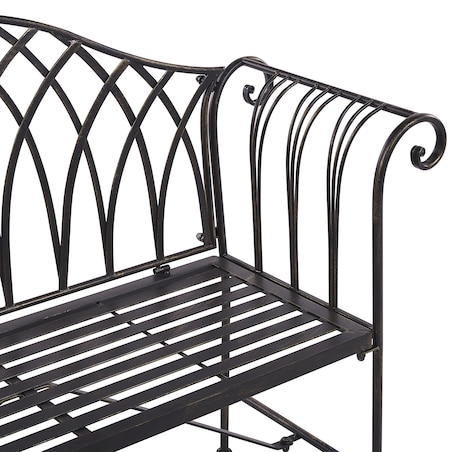 Ławka ogrodowa MILAZZO 130 cm Metal Czarny