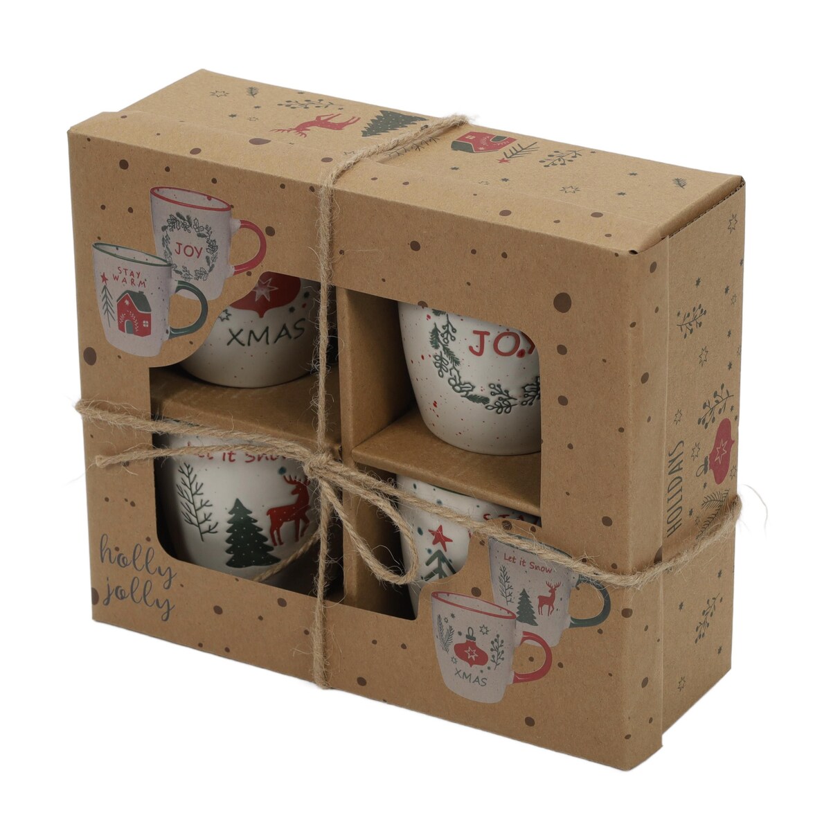 Zestaw kubków świątecznych, 4 x 200 ml