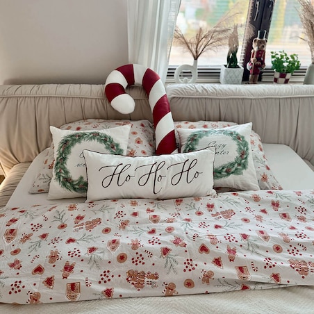 Poduszka XMAS wzór XM16 | Czerwona laska cukrowa XXL