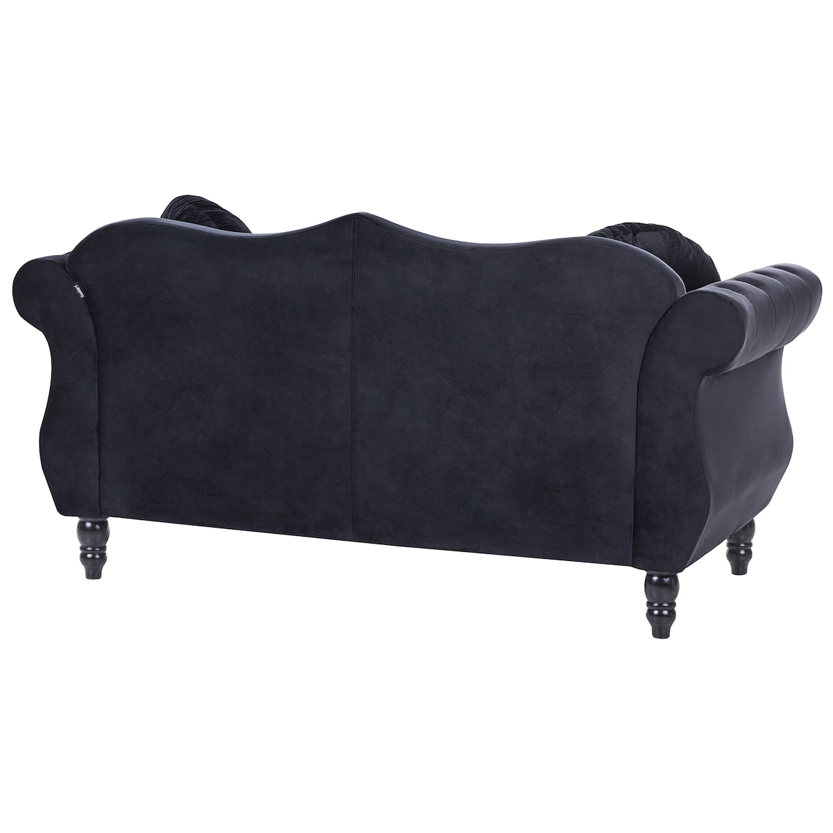Sofa dla 2 osób SKIEN Welur Czarny