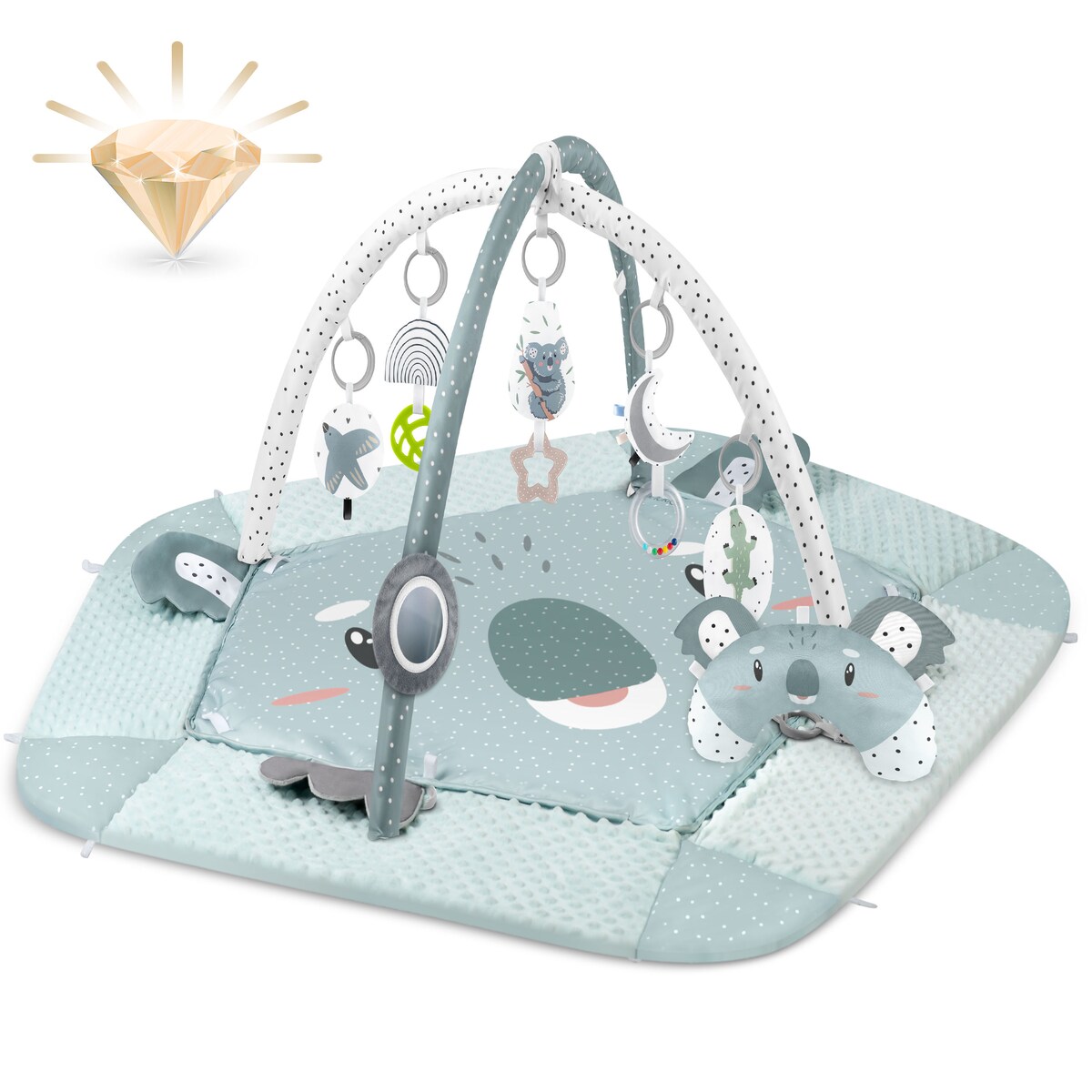 Mata edukacyjna interaktywna dla niemowląt Koala dwustronna składana XXL 5w1 Nukido