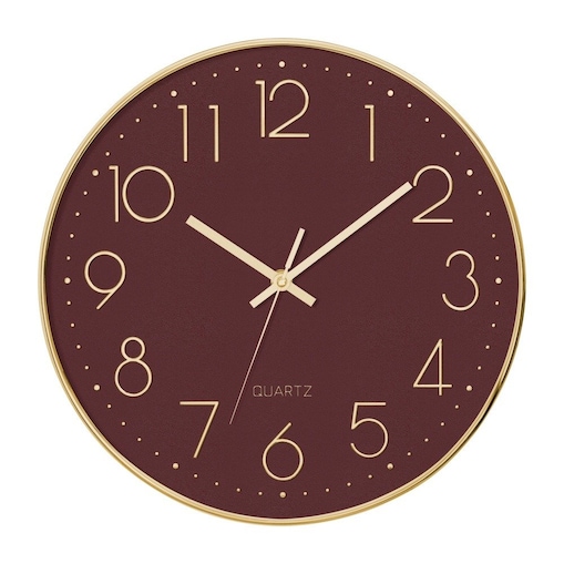 Cichy zegar ścienny do sypialni, zegar z cichym mechanizmem, Ø 30 cm