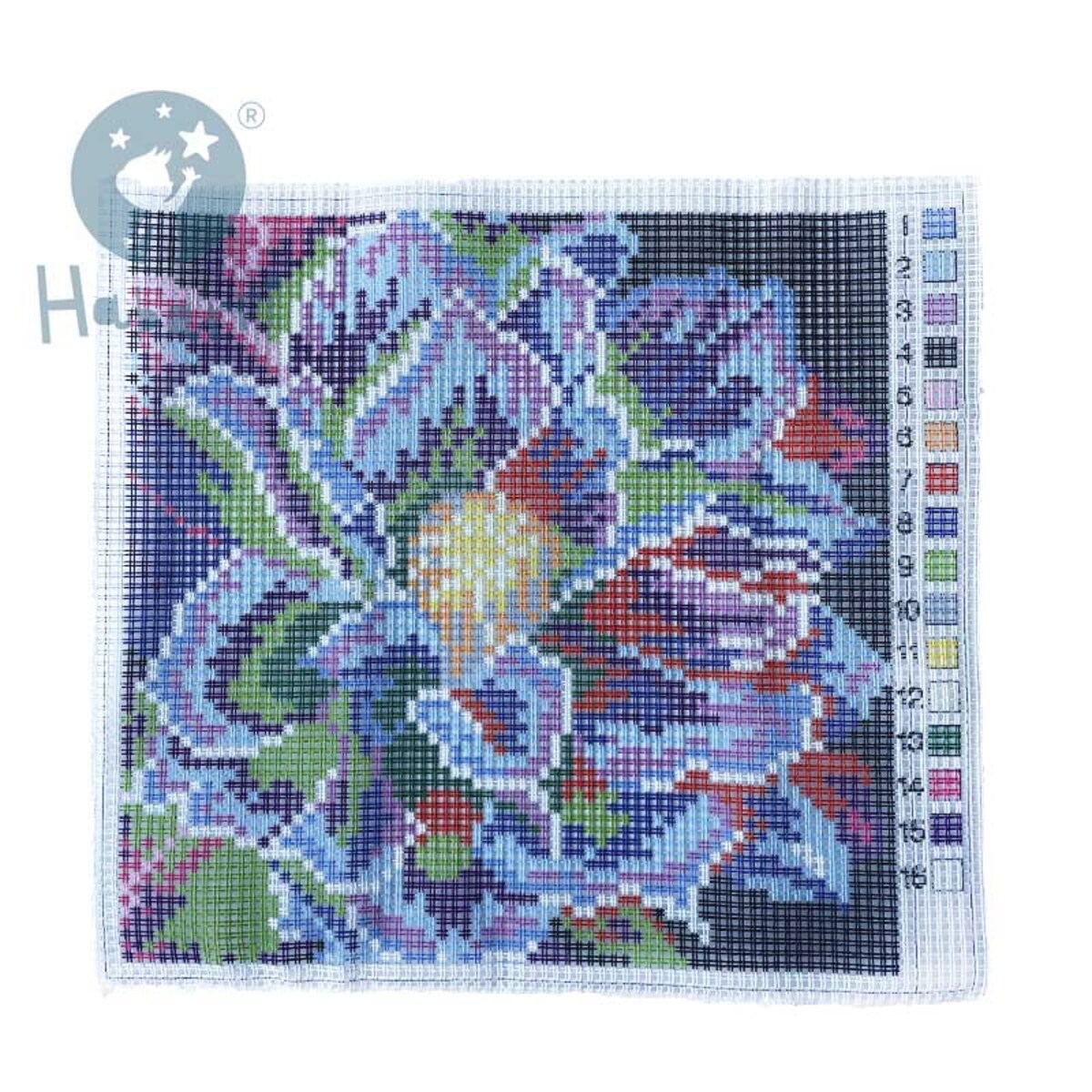 Haft krzyżykowy - Poduszka Dalia