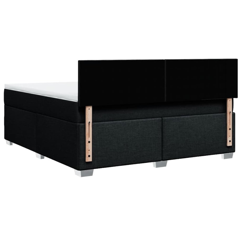 vidaXL Łóżko kontynentalne z materacem, czarne, tkanina 180x200 cm