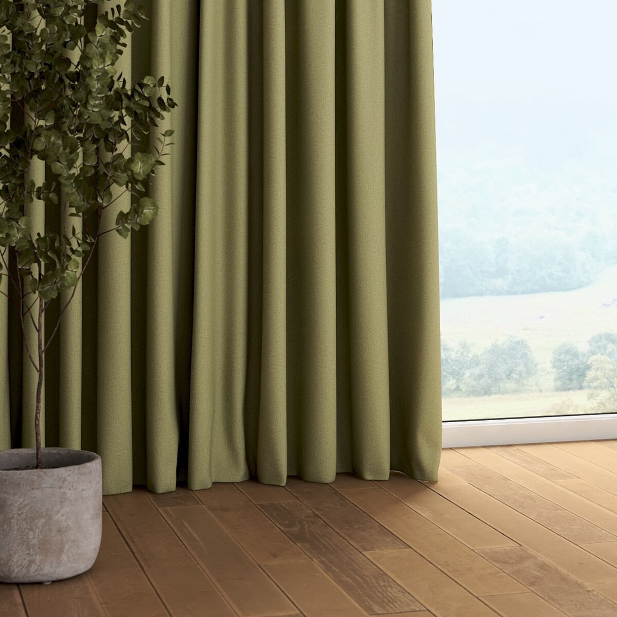 Zasłona na taśmie marszczącej 1 szt. 130x260 zielony