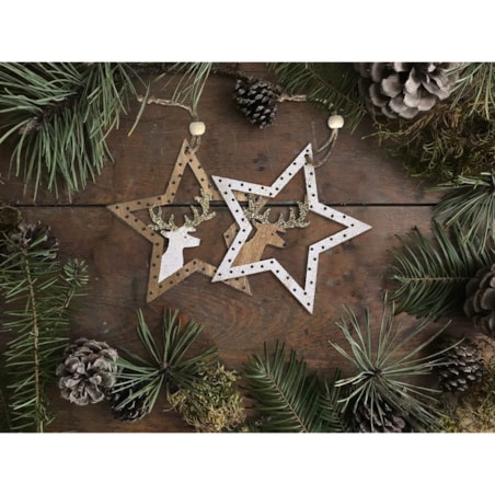 Zestaw 2 szt dekoracji świątecznych KL-21X12 White