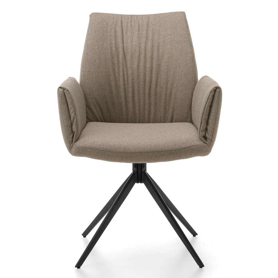 Krzesło tapicerowane tkanina typu sawana glamour do salonu PRATO beżowe