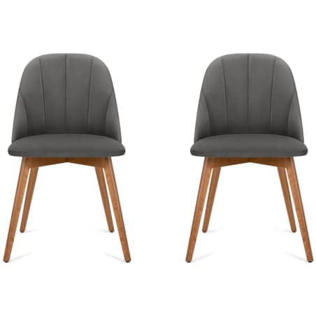 KONSIMO BAKERI Krzesła skandynawskie welurowe, szare, 2 szt